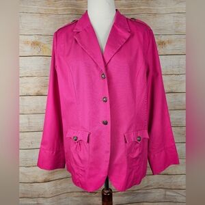Twiggy London Pink Military Style Blazer Jacket Size 2X